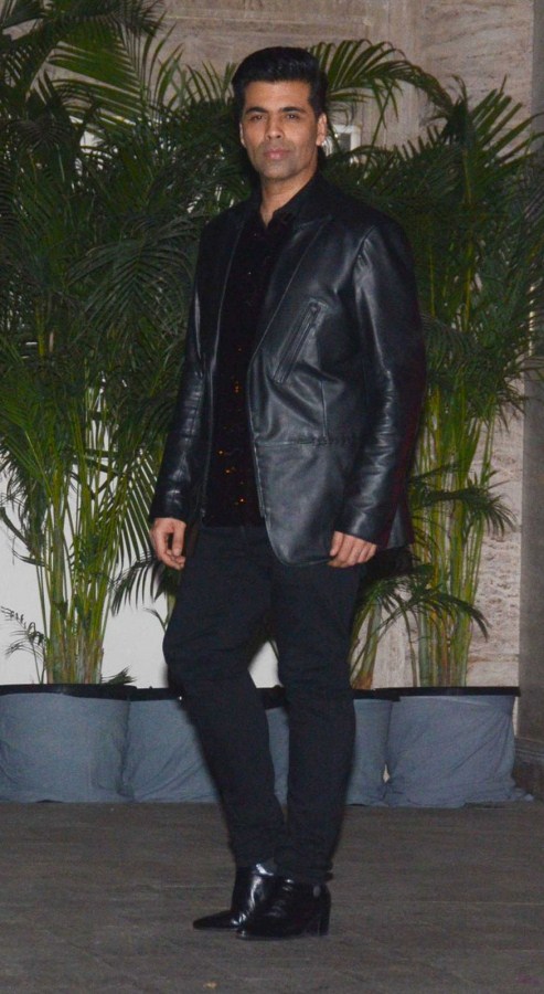 Karan Johar gestures for the cameras at Natasha Poonawalla's party held at her residence in Mumbai on June 2, 2018. Sonam Kapoor-Anand Ahuja,Jacqueline Fernandez,Karan Johar,Natasha Poonawalla's house party,Natasha Poonawalla house party,Celebs at Natasha Poonawalla house party,Natasha Poonawalla,Natasha Poonawalla house party pics,Natasha Poonawalla house party i