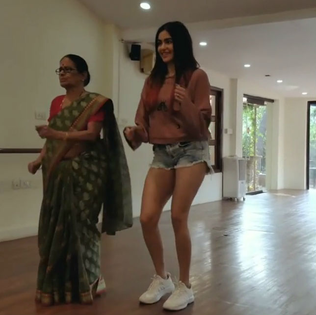 Actress Adah Sharma seen dancing candidly with her grandmother. Adah Sharma,Adah Sharma with her grandmother,Adah Sharma dancing with her grandmother,Adah Sharma dancing with grandmother,Adah Sharma dance