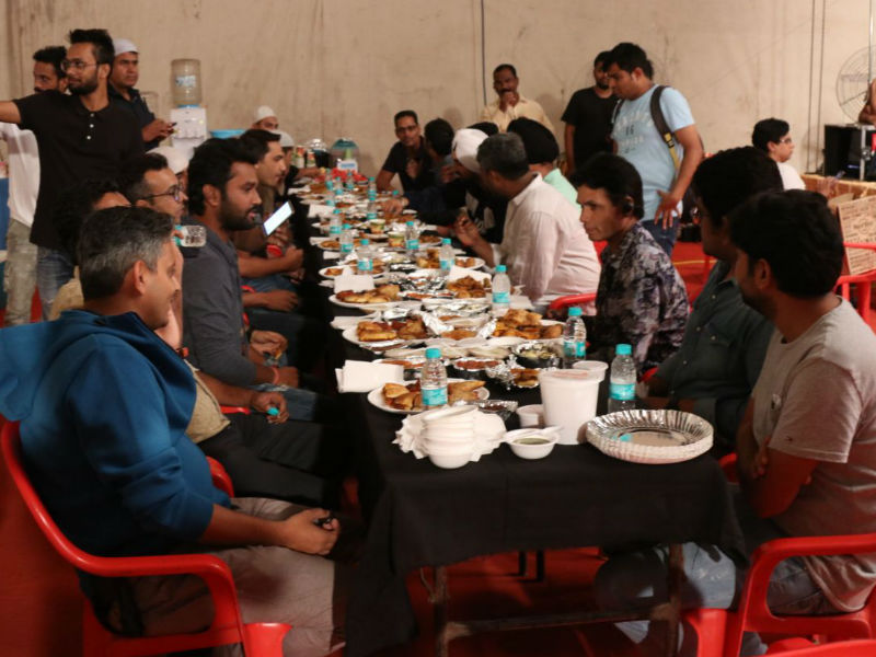 Actor Diljit Dosanjh, who was in Mumbai last evening joined Soorma's crew Iftar party while he was shooting there. Diljit who was shooting for Soorma's promotional videos at a suburban studio on the weekend was asked if he could join the Iftar party of his crew. The actor without any second thoughts joined the crew and had a heart to heart conversation with them, he was more than happy to sit with the crew and spend time with them. A usual day on sets turned into a warm celebration as Diljit Dosanjh agreed to join the crew members for the Iftar party. Diljit Dosanjh will be next seen in Soorma a Biopic made on the legend Sandeep Singh. Sandeep is a hockey legend and the ex-Captain of the Indian National Hockey Team. Sandeep, regarded as one of the world's most dangerous drag-flickers, has given many a golden moment to Indian hockey. Diljit Dosanjh,Diljit Dosanjh Iftar party,Iftar party,Iftar party with Soorma team,Soorma team,Soorma,Soorma Iftar party,Diljit Dosanjh Iftar party pics,Diljit Dosanjh Iftar party images,Diljit Dosanjh Iftar party stills