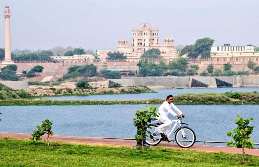 "I am a votary of greenery and will continue to do my bit to enhance green cover around us," he said. He along with his wife and three children has been staying at the four suites at the VVIP guest house, a few hundred meters from his now vacated house. Akhilesh Yadav,CM Akhilesh Yadav,Former CM Akhilesh Yadav,Akhilesh Yadav cycling,Akhilesh Yadav plays cricket,Akhilesh Yadav playing cricket,Akhilesh Yadav in Lucknow