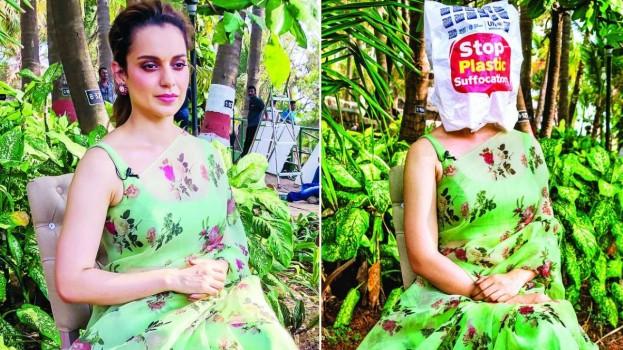 The world is changing and not just in terms of progress. Over the past 5 years we have seen several life threatening environmental depletions which have been caused by man. It is very important for us to do our bit towards the environment in order to sustain one for the future generations. Kangana Ranaut wears a plastic bag on face to Beat Plastic Pollution. Actress Kangana said: 