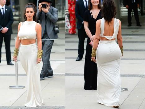 American TV star Kim Kardashian flaunts her hourglass figure in a cream crop top and long skirt during CFDA Fashion Awards 2018 at Brooklyn Museum in New York. The 37-year-old star said after winning the CFDA's Influencer Award: 