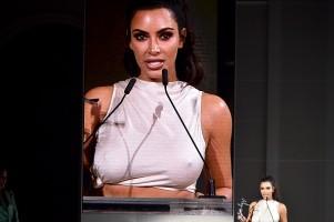 Kim Kardashian,Kim Kardashian braless,Kim Kardashian naked,2018 CFDA Fashion Awards,celebs at 2018 CFDA Fashion Awards,Kim Kardashian goes braless