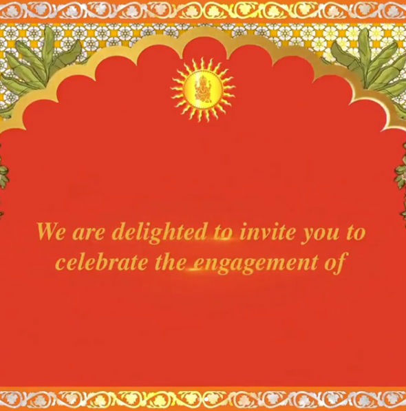 Akash Ambani and Shloka Mehta to get officially engaged on June 30, invite is out. Mukesh Ambani-Nita Ambani,Mukesh Ambani,Nita Ambani,Akash Ambani,Akash Ambani engagement card,Akash Ambani Invitation card,Akash Ambani wedding card,Shloka Mehta,Shloka Mehta Engagement Invitation