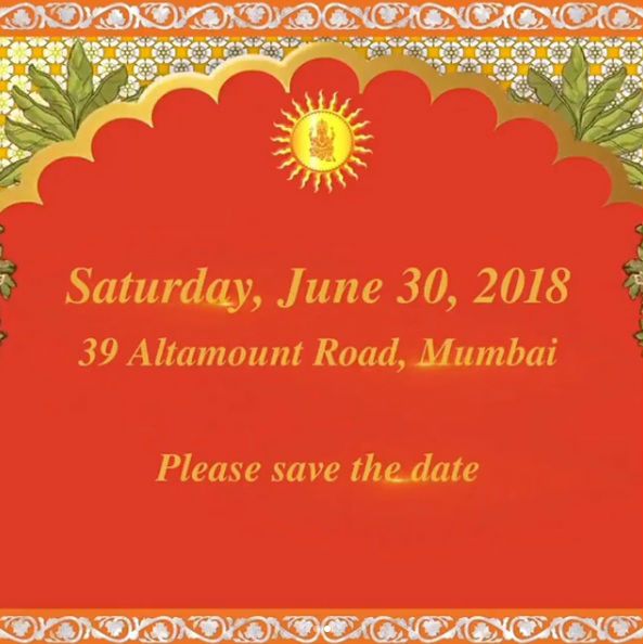 Akash Ambani and Shloka Mehta to get officially engaged on June 30, invite is out. Mukesh Ambani-Nita Ambani,Mukesh Ambani,Nita Ambani,Akash Ambani,Akash Ambani engagement card,Akash Ambani Invitation card,Akash Ambani wedding card,Shloka Mehta,Shloka Mehta Engagement Invitation