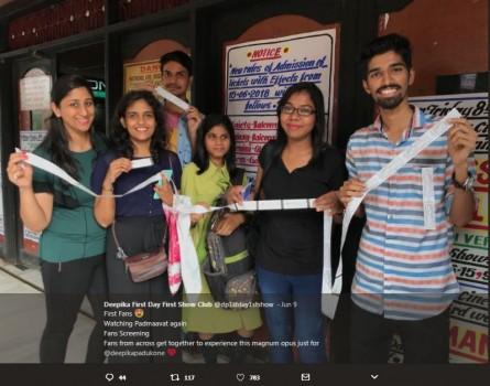 Almost five months after the release of Deepika Padukone starrer 'Padmaavat', fans of the actress crowded a theater in Mumbai to catch a show of the magnum opus Padmaavat. Fans of Bollywood's leading lady took to Twitter to pour their love on the actress for her award-winning performance in the period drama Padmaavat. A fan club posted pictures from the theater showcasing fans with tickets waiting to catch the show of Padmaavat once again for Deepika Padukone. The tweet said, 