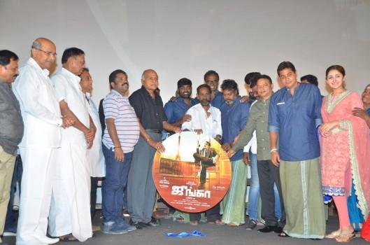 Tamil movie Junga audio launch event held in Chennai. Celebs like Vijay Sethupathi, Sayyeshaa, VJ Priyanka, director Gokul, Madonna Sebastian, Nasser, Saranya Ponvannan, Arun Pandiyan, Siddharth Vipin, Delhi Ganesh and others graced the event. Junga is an upcoming neo noir gangster comedy film written, directed by Gokul and produced by Arun Pandian, Dr. K. Ganesh, Vijay Sethupathi and R. M. Rajesh Kumar under the Vijay Sethupathi Productions banner. The film's soundtrack album and background score will be composed by Siddharth Vipin.