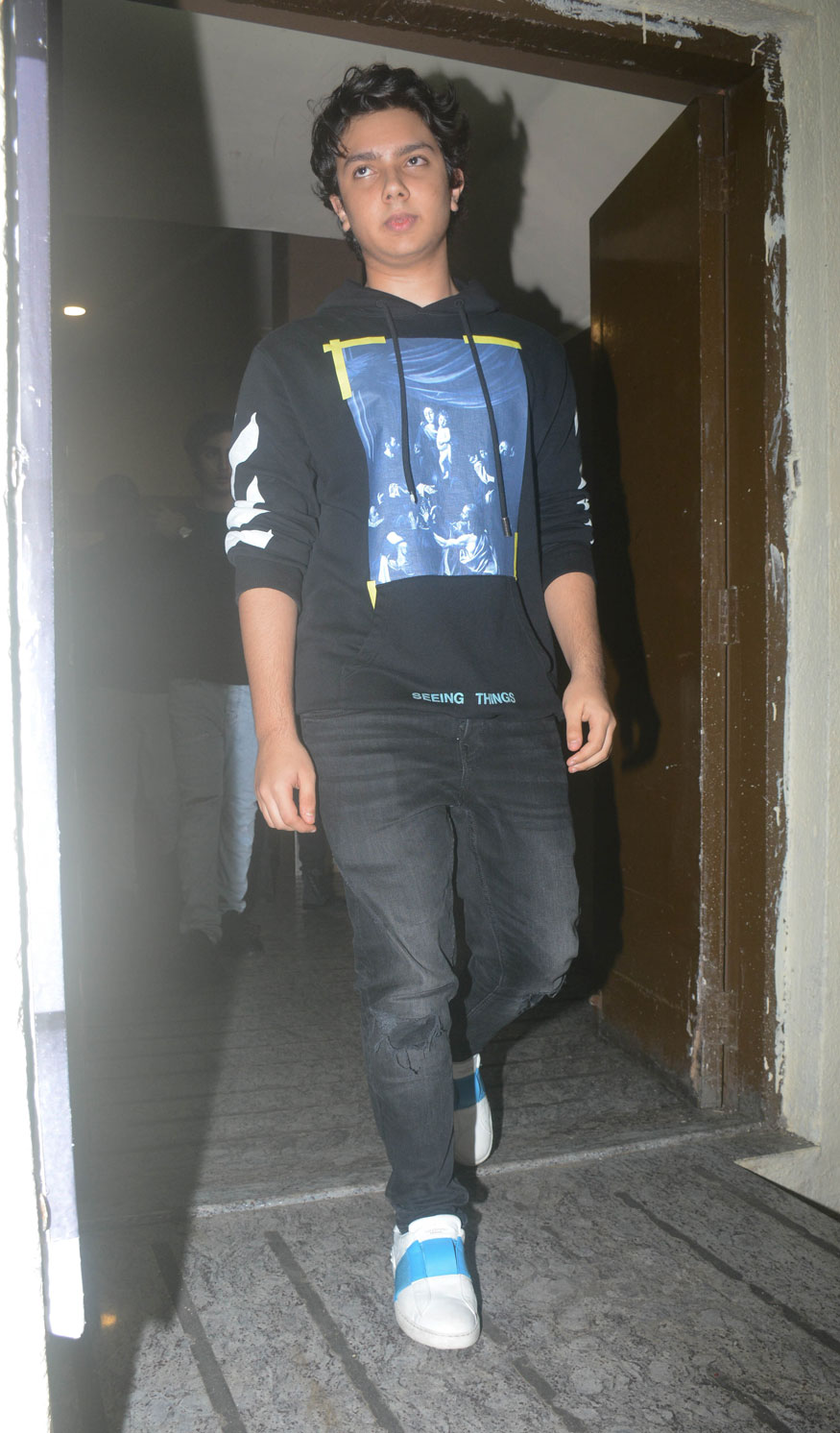 Nirvaan Khan poses for the cameras at the special screening of 'Race 3' in Mumbai. MS Dhoni,Sakshi Dhoni,Salman Khan,Jacqueline Fernandez,Daisy Shah,Seema Khan,Sajid Nadiadwala,Remo D'Souza,Anil Kapoor,Arhaan Khan,Race 3,Race 3 special screening,Race 3 special screening pics,Race 3 special screening images