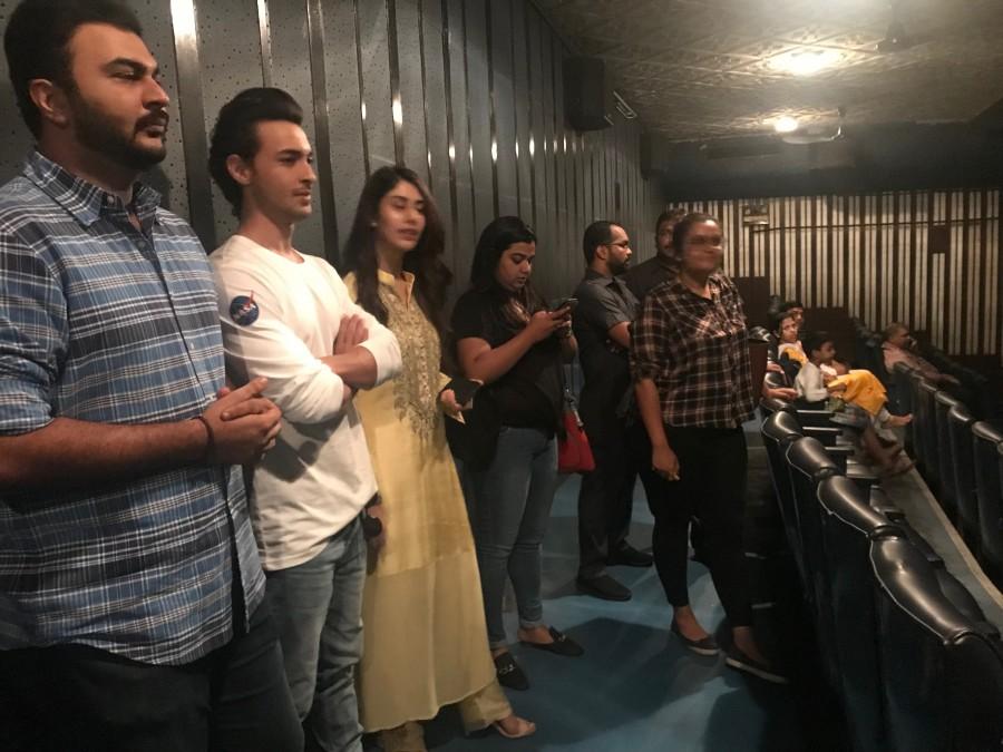 Mumbai: The teaser of Aayush Sharma's 'Loveratri' has impressed both critics and audiences alike and got a huge shout-out from Bollywood. A day later the dashing debutant was keen to see himself on the big screen for the first time and decided to visit one of Mumbai’s iconic cinema halls, G7 multiplex also known as Gaiety-Galaxy accompanied with Warina Hussain and director Abhiraj Minawala. A source close to Aayush tells us that he got very emotional when he saw himself. It’s a dream that he has worked really hard for and for a very long time. The Loveratri teaser is attached to Race 3 and that's how Aayush got to see himself on 70mm. Aayush Sharma,Loveratri teaser,Loveratri movie teaser,race 3,Warina Hussain,loveratri release date