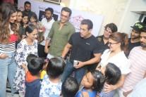 The makers of Race 3 organised a special screening for Aids patients in the city last evening. Actor Salman Khan along with Jacqueline Fernandez, Bobby Deol and Daisy Shah attended the screening organised for kids who are suffering from Aids. All the kids across the city had come to witness the Salman Khan starrer action franchise on the big screen. Team Race 3 indulged in multiple activities with the kids followed by clicking pictures and had fun interactions. In trend with Salman Khan's Eid releases, Race 3 has kickstarted its box office journey with a bumper opening!