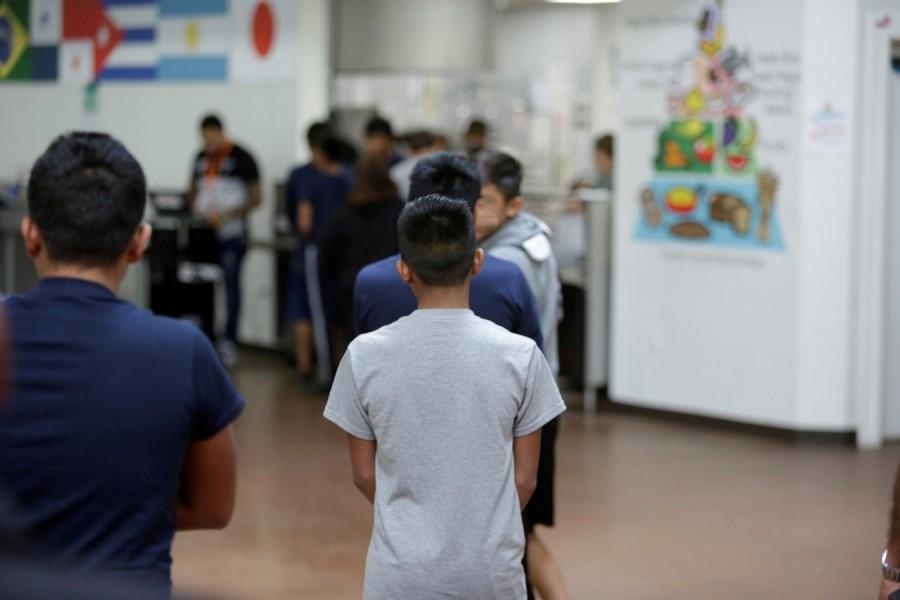 Occupants at Casa Padre, an immigrant shelter for unaccompanied minors, in Brownsville, Texas, U.S., are seen in this photo provided by the U.S. Department of Health and Human Services, June 14, 2018. Casa Padre,Inside Casa Padre,unaccompanied minors,immigrant children