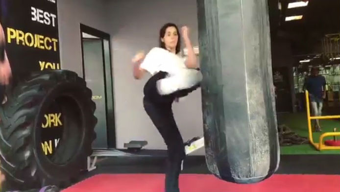 After impressing the audience with her mesmerizing beauty and spectacular dancing skills, Disha Patani now stuns the audience with her jaw-dropping action side in the latest audience. The actress took to social media to share a work out video where Disha is seen kicking, boxing and headstands amongst others. One of the fittest actresses in Bollywood, Disha Patani has wooed the audience with her washboard abs and perfect figure time and again. Giving a glimpse into her hardcore workout routine, Disha shared a video on social media proving to be a motivation for her followers. Disha Patani,actress Disha Patani,Disha Patani workout,Disha Patani hot,Disha Patani jaw-dropping action,Disha Patani jaw-dropping pics,Disha Patani jaw-dropping images,Disha Patani jaw-dropping stills
