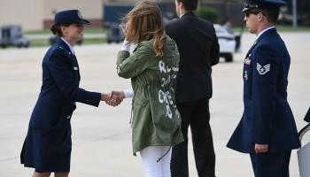Melania Trump,US First Lady Melania Trump,Melania Trump first lady,I really don't care,Melania Trump wears 'I really don't care' coat