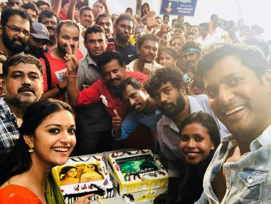 Vishal and Keerthy Suresh,Vishal,Keerthy Suresh,Irumbu Thirai,Nadigayar Thilagam,Sandakozhi 2 sets,Sandakozhi 2,Irumbu Thirai success meet,Nadigayar Thilagam success meet
