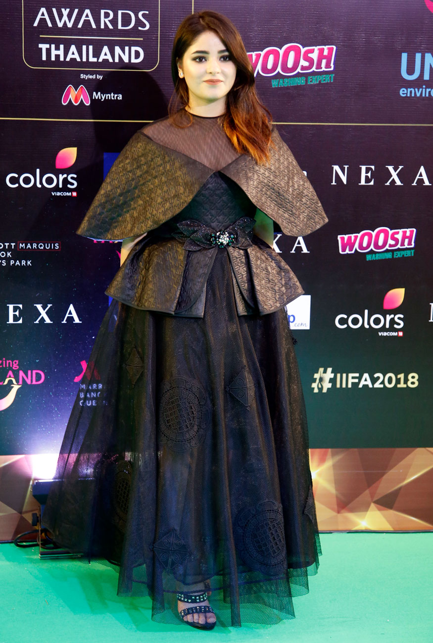 Zaira Wasim gets clicked on her arrival at 19th edition of International Indian Film Academy (IIFA) awards in Bangkok, Thailand. IIFA Awards 2018,IIFA Awards,Arjun Kapoor,Kriti Sanon,Radhika Apte,Shraddha Kapoor,Rekha,Nawazuddin Siddiqui,Rahul Bose,celebs at IIFA Awards 2018,IIFA Awards 2018 pics,IIFA Awards 2018 images,IIFA Awards 2018 stills,IIFA Awards 2018 pictures,IIFA Awards