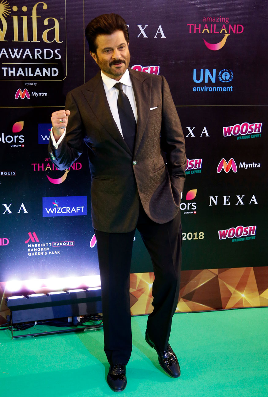 Anil Kapoor poses on the green carpet at 19th edition of International Indian Film Academy (IIFA) awards in Bangkok, Thailand. IIFA Awards 2018,IIFA Awards,Arjun Kapoor,Kriti Sanon,Radhika Apte,Shraddha Kapoor,Rekha,Nawazuddin Siddiqui,Rahul Bose,celebs at IIFA Awards 2018,IIFA Awards 2018 pics,IIFA Awards 2018 images,IIFA Awards 2018 stills,IIFA Awards 2018 pictures,IIFA Awards
