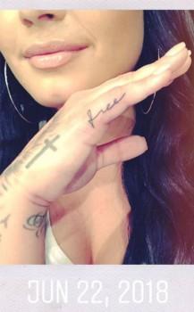 The singer, 25, debuted a tattoo on her right pinky finger that read 