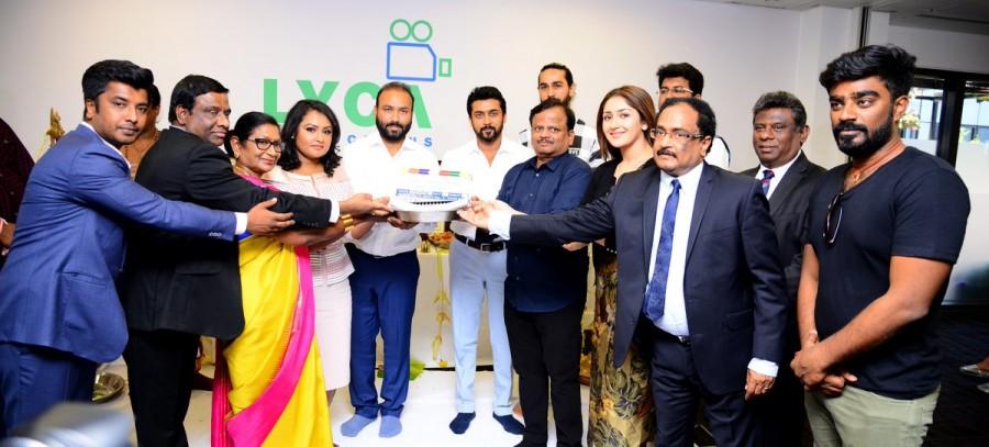 Suriya 37 officially launched with a simple pooja today in London. After Ayan and Maattraan actor Suriya collaborates with cinematographer-turned-director KV Anand fot the third time. The movie is produced under the Lyca Productions banner. Malayalam superstar Mohanlal plays a vital role in the film, while Bollywood actor Boman Irani is all set to make his Tamil debut. The film's soundtrack album and background score will be composed by Harris Jeyraj, while Cinematographer will be handled by Abhinabdan Ramanujam. As per the sources Suriya 37 will be released in Tamil, Telugu, Malayalam and Hindi. KV Anand,Suriya 37,Suriya,Suriya 37 movie launch,suriya sivakumar,Mohanlal,Boman Irani,Sayyeshaa,Suriya 37 pooja,Suriya 37 movie pooja