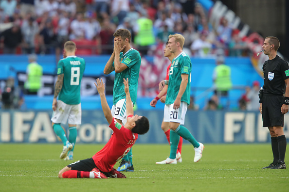Meanwhile in Ekaterinburg, Sweden were at the top of their game, reported Xinhua news agency. The decisive match started with a breathtaking tempo, as both sides demonstrated aggressiveness and determination from the very beginning, and Jesus Gallardo was booked by the referee within the first minute. A floppy back-pass of the Swedes gave Mexico first goal-scoring chance in the 16th minute, but Carlos Vela's curling shot just missed the goal inches wide of the far post. Mexico survived a penalty scare as the referee stopped the game to review VAR, then refused to revise his initial judgment. Germany crashes out of FIFA World Cup,Germany out,Germany out of World Cup,South Korea,South Korea beats Germany,FIFA World Cup,FIFA World Cup 2018