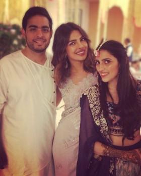 Actress Priyanka Chopra on Wednesday attended Reliance Industries Chairman and Managing Director Mukesh Ambani and Nita Ambani's son Akash Ambani and his bride-to-be Shloka Mehta's Mehendi ceremony at their residence. Priyanka later took to Instagram to shower love on the couple. 