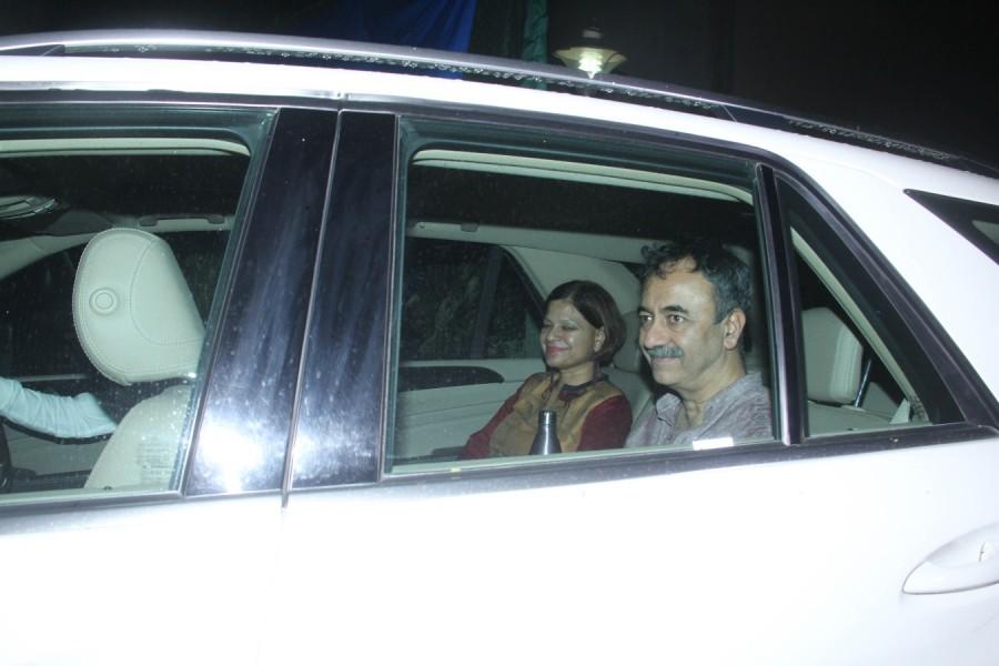 Director Rajkumar Hirani with wife Manjeet at Sanju special screening in Mumbai. Sanju special screening,Sanju special screening pics,Sanju special screening images,Sanjay Dutt,Ranbir Kapoor,Manisha Koirala,Sanju special screening stills