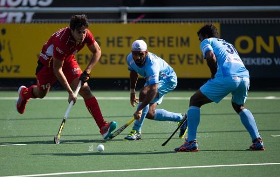 World No 3 Belgium stretched India till the final minutes of the match to split the points with a 1-1 draw at the men's hockey Champions Trophy here on Thursday. India made too many slip-ups in their defence that gave away five penalty corners in the last quarter, eventually messing up their 1-0 lead as Loick Luypert (59') converted Belgium's 10th attempt at a penalty corner to equalise. Harmanpreet Singh (10') was India's lone goal scorer that put Belgium on the back foot right at the start. Sitting at the bottom of the pool table, Belgium were desperate for a win and they began with that very intent, playing aggressive and attacking hockey. If not for an early save by India's seasoned goalkeeper P.R. Sreejesh off Cedric Charlier in the opening minute, Belgium would have well been ahead by a goal. But that didn't dent Belgium's pursuit as they continued to keep possession and even won the first penalty corner of the match after the ball hit Jarmanpreet Singh's foot. The chance was wasted though.