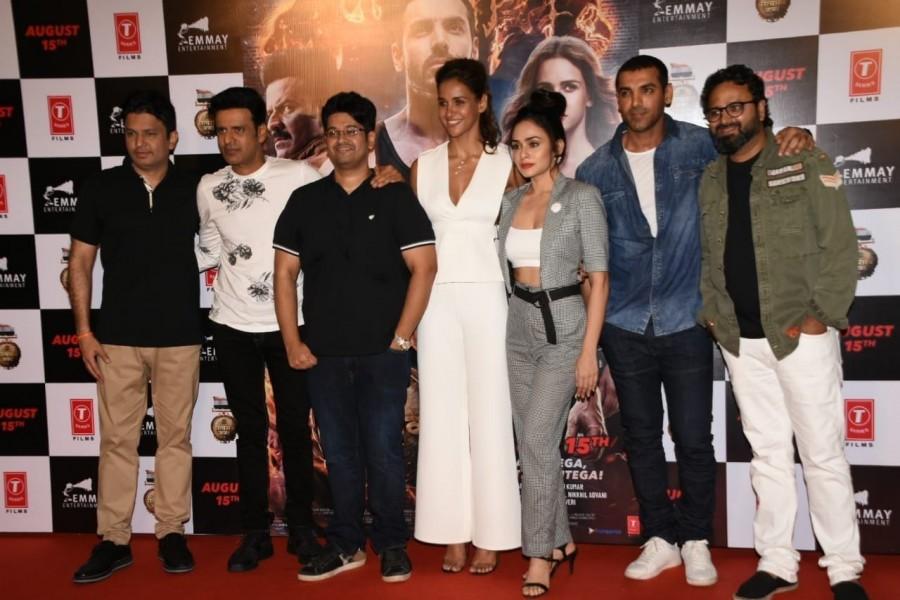 Actor John Abraham who is all set to show his patriotic streak again with his forthcoming film 'Satyaameva Jayate' has said his film is unfiltered and hardcore commercial film. John Abraham was interacting with media at the trailer launch along with his co-actors Manoj Bajpayee, Aisha Sharma, Amruta Khanvilkar, director Milap Zaveri, producers Bhushan Kumar and Nikhil Advani on Thursday in Mumbai. In 'Satyamva Jayate', John features as a vigilante taking out the rotten apples of the police department who are corrupt in nature. Talking about nature of the film, John said: "This film deals with patriotism and corruption but I think this is a unfiltered, hardcore commercial film. "We were very clear while shooting of the film that we want to make very commercial film. This film has everything in it. It's a full plate which has action, music and drama therefore; I hope audience will have good time while watching this movie." Bhushan Kumar,Manoj Bajpayee,Milap Milan Zaveri,Aisha Sharma,Amruta Khanvilkar,John Abraham,Satyaameva Jayate trailer,Satyaameva Jayate trailer launch pics,Satyaameva Jayate trailer launch images,Satyaameva Jayate trailer launch stills,Satyaameva Jayate t