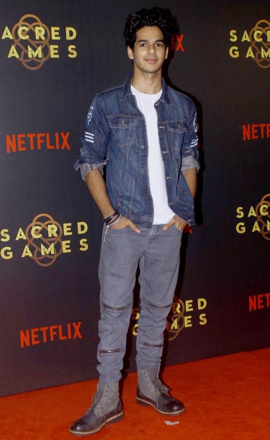 Ishaan Khatter poses for the cameras during Sacred Games premiere in Mumbai. Saif Ali Khan,Radhika Apte,Ishaan Khatter,Sacred Games premiere,Sacred Games premiere pics,Sacred Games premiere images,Sacred Games premiere stills,Sacred Games premiere pictures,Sacred Games premiere photos