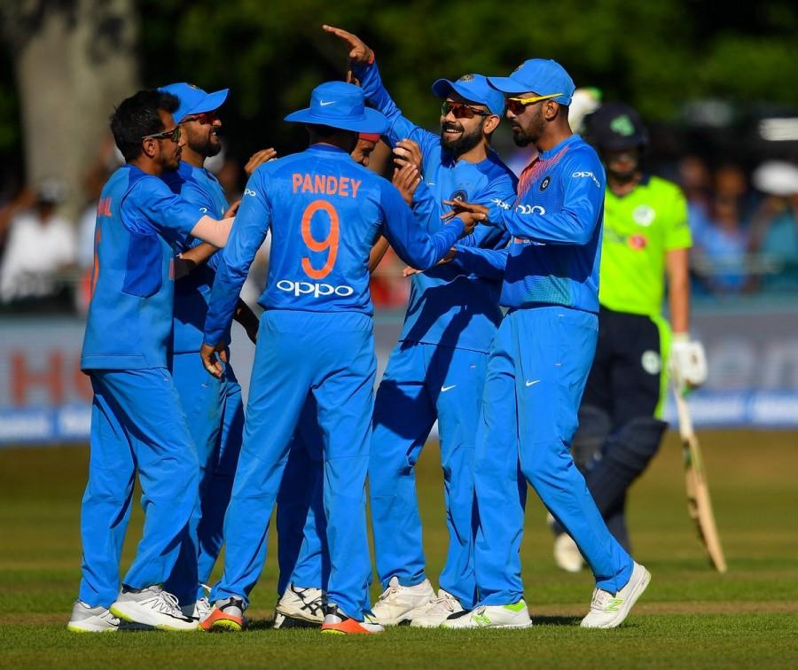 Coming back to the T20I side after a six-year gap, pacer Umesh Yadav drew first blood for the visitors with the wicket of opener Paul Sterling (0) off the second delivery of the Irish innings. He doubled the joy for the Indians with the wicket of William Potterfield (14) in his second over before debutant Siddharth Kaul joined the party with his maiden international wicket of the other opener James Shannon (2). With the home side reeling at 22/3, leg spinner Chahal broke through the defences of Andrew Balbirnie (9) before Hardik Pandya packed back new man Kevin O Brien for a duck. Down to 30/4 at the end of the powerplay, Chahal struck again with the wicket of Simi Singh for another duck before chinaman Kuldeep Yadav sprung into action with the quick dismissals of skipper Gary Wilson (15) and George Dockrell (4). India outclass Ireland,India beats Ireland,India trash Ireland,Lokesh Rahul and Suresh Raina,Lokesh Rahul,Suresh Raina