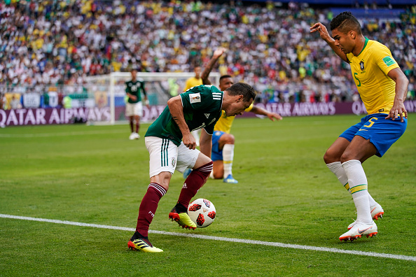 Brazil went on the offensive again as right-back Fagner cut back the ball to Paulinho, whose drive from 30 yards out was kept away by Ochoa. Mexico thought they had an equaliser in the 60th minute but Vela's shot from distance was tipped over the crossbar by Alisson Becker. As the match progressed, Brazil, however, defended deep with hopes of keeping the slender lead alive. Defensive midfielder Casemiro earned a booking that means he's suspended for the quarterfinals, as a desperate Mexico brought in couple of attacking substitutes to go for the equaliser. Brazil defeat Mexico,Brazil beats Mexico,Brazil,brazil football team,FIFA World Cup quarters,FIFA World Cup,FIFA World Cup 2018