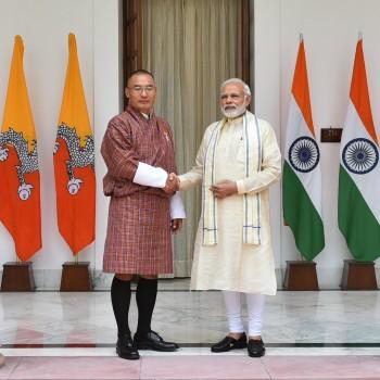 Prime Minister Narendra Modi met Bhutan Prime Minister Dasho Tshering Tobgay here on Friday. The two leaders are all set to hold talks. 