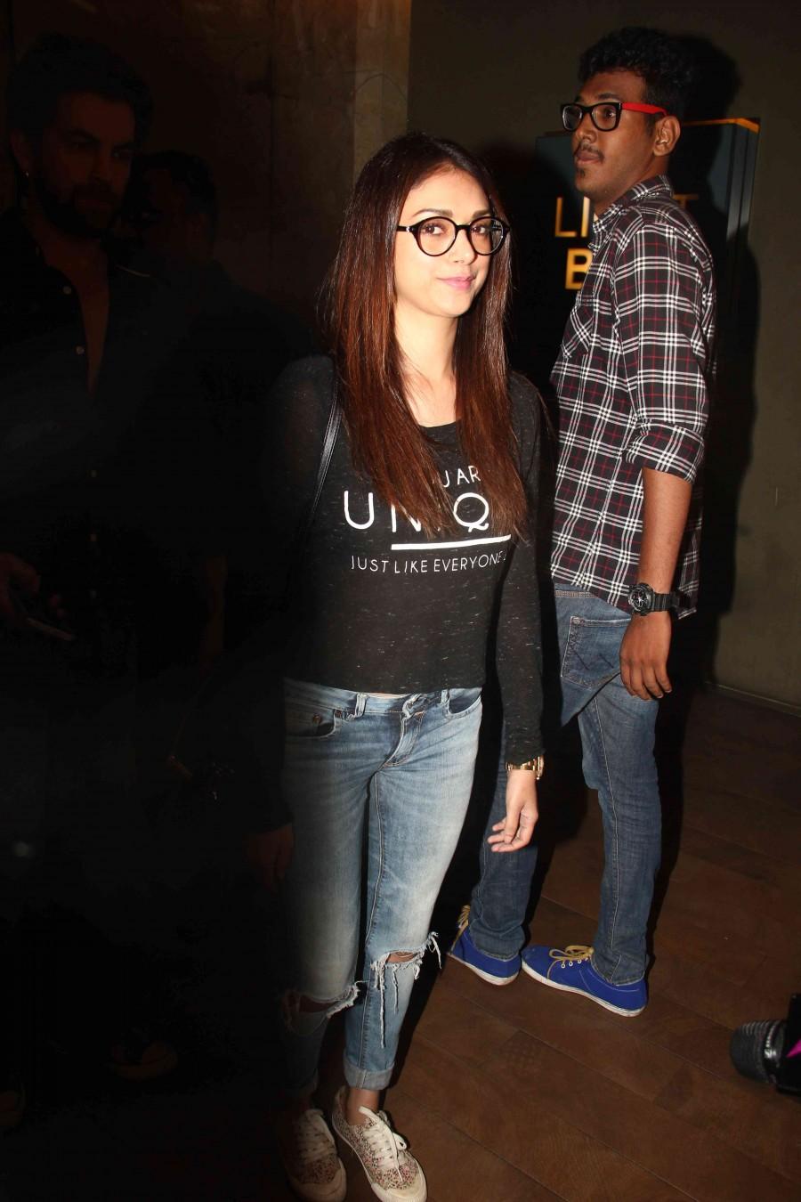 'OK Kanmani' Screening: Aditi Rao Hyadari OK kanmani,OK Kanmani screening,amitabh bachchan,mani ratnam,Dulqer Salmaan,nithya menen,photos
