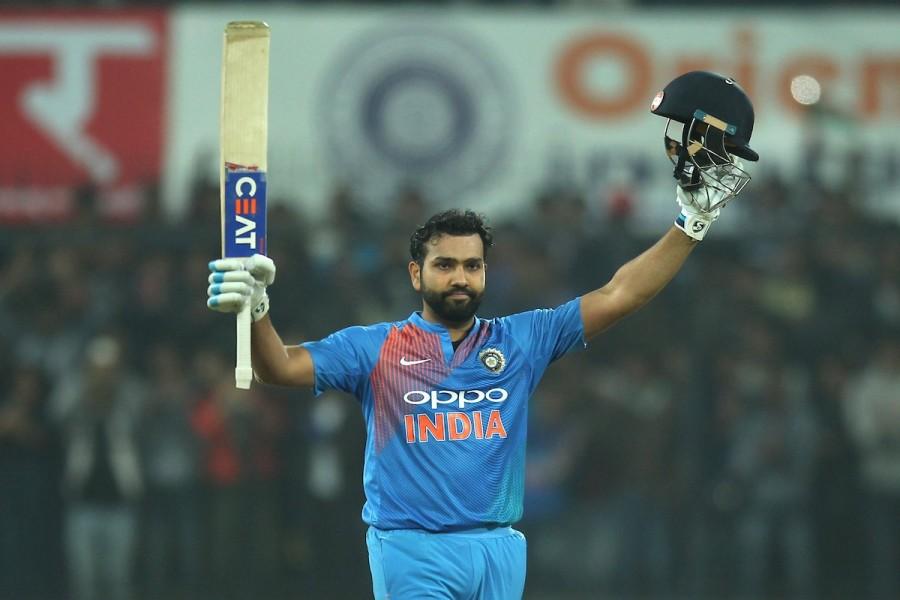 However, there was no stopping Rohit as India raced to 56/1 inside five overs but a brilliant catch by Chris Jordan, running from long-on and diving full length, brought an end to K.L. Rahul's (19; 10b; 1x4, 2x6) innings off a Ball delivery. Kohli and Rohit then took India to 100/2 in 10 overs and were on course for a win with a 89-run stand for the third wicket. Jordan gave England a ray of hope when things looked dim for the hosts by picking up Kohli's wicket with a sharp catch off his own bowling. With India still needing 48 runs for victory and five overs remaining, Pandya was promoted up the order. He smashed Willey for a six and two fours in the 18th over to take India to within touching distance of the target. Rohit, in the next over, completed his hundred by dabbing the ball towards backward point while Pandya hit Jordan for a six to guide India over the line. Earlier, it was Pandya who hauled the visitors back into the game after openers Jos Buttler (34; 21b; 7x4) and Roy gave England a flying start. Ind vs Eng,India beat England,Rohit Sharma,Rohit Sharma Ton,Rohit Sharma century,India wins series,County Ground,India trash England,Virat Kohli,Dhoni