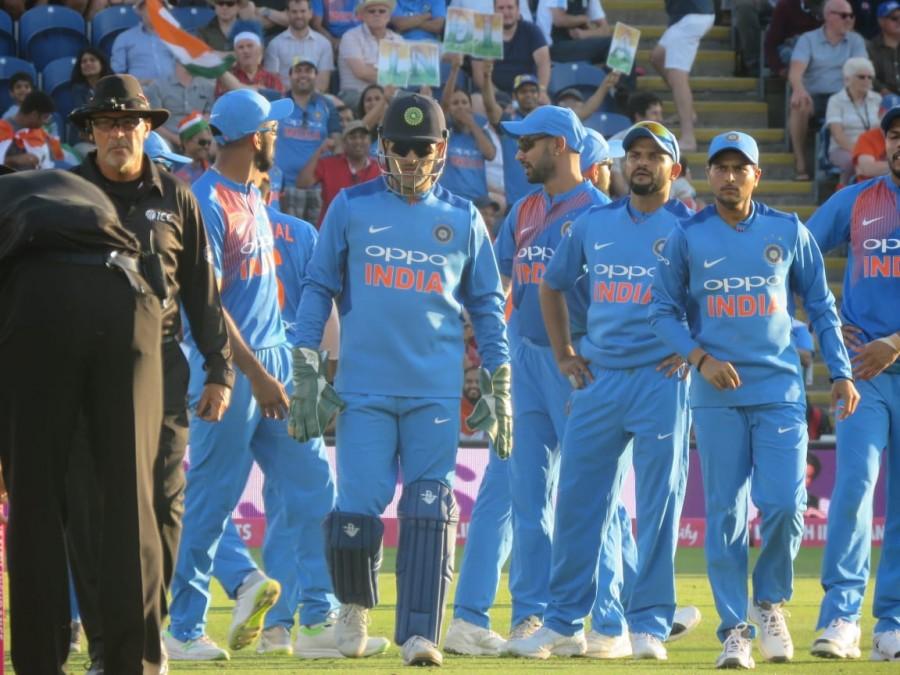 Hardik returned with career best bowling figures (4/38) but England posted a challenging 198/9. Pandya bowled 11 dot balls in the middle overs and accounted for the wickets of Alex Hales (30; 24b; 3x4; 2x6), skipper Eoin Morgan (6), comeback man Ben Stokes (14) and Jonny Bairstow (25; 14b, 2x4, 2x6). Giving 22 runs in his first over with England's top-scorer Jason Roy (67; 31b; 4x4, 7x6) taking him to the cleaners, the all-rounder came roaring back to first remove Morgan and Hales in the same over and then repeating the same in the 18th over to send Stokes and Bairstow back on his fourth and sixth delivery. Veteran M.S. Dhoni was also at his best behind the stumps, taking five catches and effecting one brilliant run out in the last ball of England's innings to get Jordan's wicket. Dhoni became the first glovesman to take five catches in a T20I, while also becoming the first man behind the stumps to pocket 50 catches in this format. Ind vs Eng,India beat England,Rohit Sharma,Rohit Sharma Ton,Rohit Sharma century,India wins series,County Ground,India trash England,Virat Kohli,Dhoni