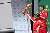 Germany's Sebastian Vettel of Ferrari won the British Grand Prix on Sunday, strengthening his grip on the overall lead in the Formula One drivers' standings after beating out Britain's Lewis Hamilton (Mercedes) and Finland's Kimi Raikkoenen (Ferrari), who finished second and third respectively. Starting from the second position, Vettel took advantage of a bad start by Hamilton in pole position to lead the early stages of the 52-lap race at the Silverstone circuit, reported Efe. Raikonnen knocked Hamilton into a spin in the first lap, and the British Grand Prix defending champion had to rejoin the race in 18th place, but managed to work his way back up to fifth by lap 20. Marcus Ericsson of Sweden (Sauber) crashed out in lap 33, and the safety car's deployment gave Hamilton and his Mercedes teammate Valtteri Bottas of Finland a chance to move up after Ferrari and Red Bull both pitted to change tires.
