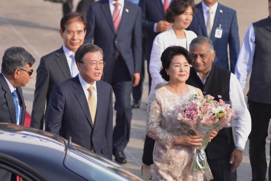 India and South Korea would sign various agreements following delegation level talks. In the evening, Moon will be hosted to dinner by President Kovind. The South Korean President would depart on Wednesday morning. South Korean President Moon Jae-in,Moon Jae-in,Moon Jae-in in India,South Korean President,South Korean President in India,Akshardham Temple