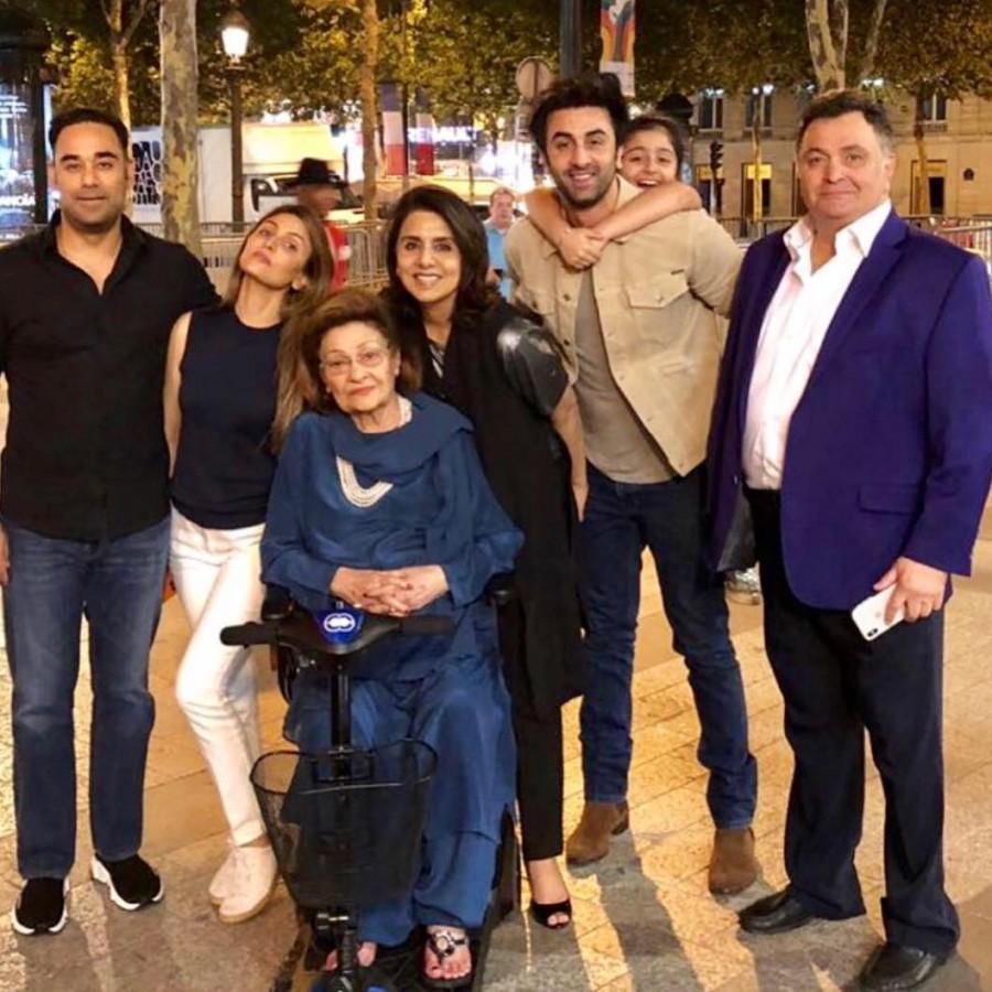 Neetu Kapoor, wife of Bollywood actor Rishi Kapoor, started her career as an actress when she was only eight years old. Under the alias of Baby Sonia she started her career as a child artist. Her first role as a child artist was in the film 'Suraj' in 1966. She also starred in the 1966 movie 'Dus Lakh' and a double role in the film 'Do Kaliyaan'. She made her debut as a leading lady in the 1973 film 'Rickshawala'. Neetu Kapoor,Neetu Kapoor birthday,Neetu Kapoor birthday celebration,Neetu Kapoor birthday celebration pics,Neetu Kapoor birthday celebration images,Neetu Kapoor birthday celebration stills,Ranbir Kapoor,Rishi Kapoor
