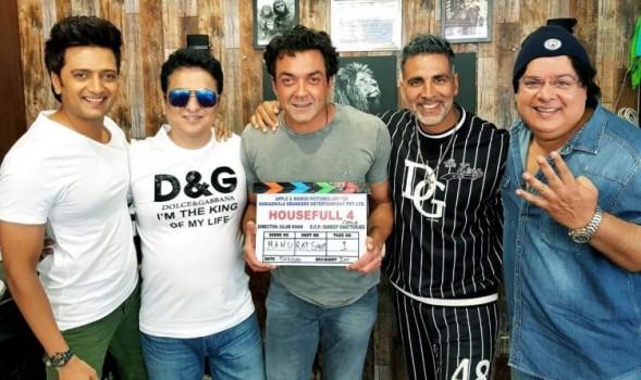 The shooting for upcoming Bollywood comedy film 'Housefull 4' kick-started on Monday. Film critic and trade analyst Taran Adarsh tweeted the news along with a picture of the lead cast which had Akshay Kumar, Bobby Deol and Riteish Deshmukh in it. He tweeted, 