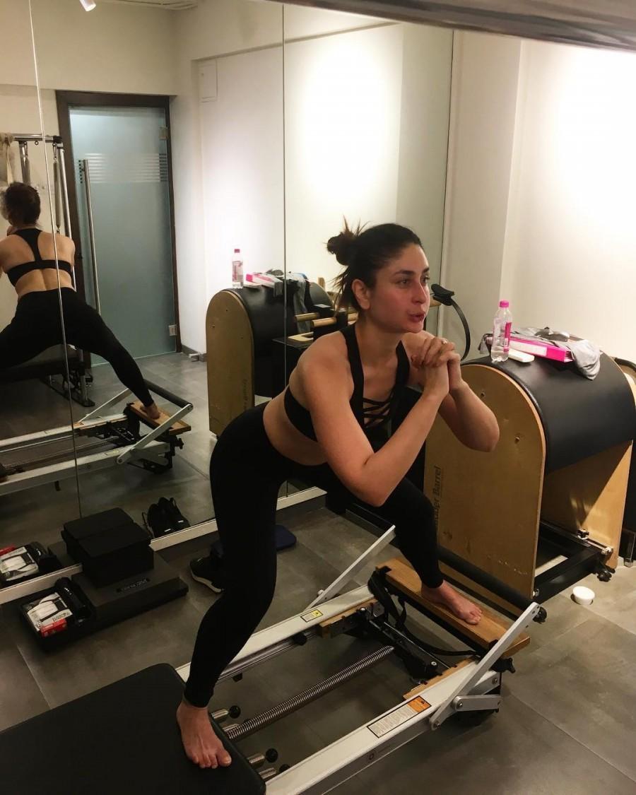 Known for her zero size, Kareena Kapoor Khan never fails to give Monday motivation to her fans. In a recent picture uploaded by celebrity trainer Namrata Purohit, Kareena can be seen sweating it out in the gym. She wrote, "#MondayMotivation + #MondayMissing Kareena practicing the abduction with a squat, this one requires a lot of control and focus! ." Kareena Kapoor,Kareena Kapoor Khan,Kareena Kapoor workout session,Kareena Kapoor workout pics,Kareena Kapoor workout images,Kareena Kapoor workout stills,Kareena Kapoor workout pictures,Kareena Kapoor workout photos