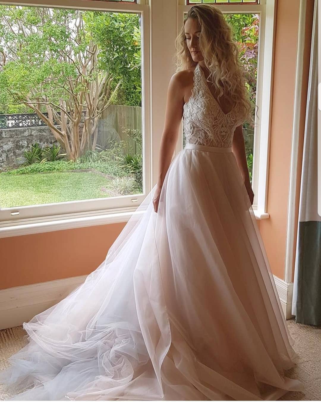 Gorgeous Pink Wedding Heavy Embroidered Gown