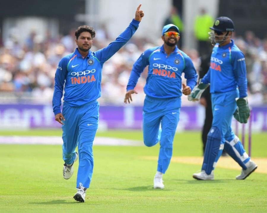 The wrist-spinner made worsened England's situation when he sent back opener Bairstow, who was caught before the wicket, leaving the hosts reeling at 82/3. Skipper Eoin Morgan then tried to nurse their inning with Ben Stokes before he became a victim of Yuzvendra Chahal in the 20th over leaving the hosts at 105/4. Stokes and Buttler then forged a 93-run stand to inch England near the 200-run mark before Kuldeep shot another bullet in opposition's line-up. The spinner scalped his fourth victim as he dismissed Buttler with England's scorecard reading 198/5. Rohit Sharma,Kuldeep Yadav,Virat Kohli,India thrash England,India beats England,India vs England,India thrash England 1st ODI