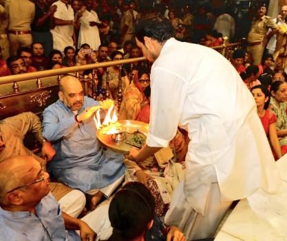 Bharatiya Janata Party (BJP) president Amit Shah attended 'Mangal Arti' at Jagannath temple here on Saturday early morning. Shah, who is in Gujarat for a one-day visit will also take part in various events in the vicinity of the city. Later, he is scheduled to address a youth parliament in a university in Gandhinagar.