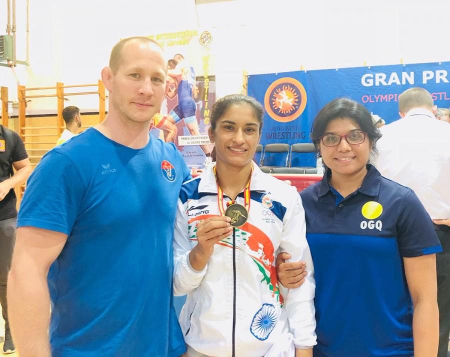 "Very happy to win the Gold at the Spanish Grand Prix in Madrid today ?? A big thank you to @indiawfi, @Media_SAI, @OGQ_India, coach Woller Akos, my physiotherapist Chandani Parsania, and each and every one of you for your constant support and encouragement," Vinesh wrote on her Twitter handle. Wrestler Vinesh Phogat,Vinesh Phogat,Vinesh Phogat wins gold,Spanish Grand Prix,Spanish Grand Prix wrestling,Natasha Fox
