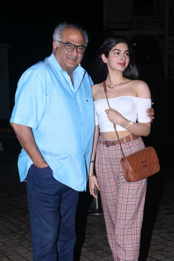 Boney Kapoor and Khushi Kapoor get clicked during Dhadak special screening in Mumbai. Dhadak special screening,Dhadak special screening pics,Dhadak special screening images,Dhadak special screening stills,Sonam K Ahuja,Varun Dhawan,Ishaan Khattar,Janhvi Kapoor,Dhadak review,Dhadak movie review