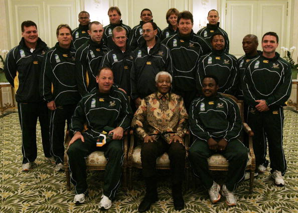 Mr Nelson Mandela poses with the Springbok squad during the Springboks press conference at their hotel September 13, 2007 in Noisy Le Grande, France. Nelson Mandela 100th birthday,Nelson Mandela birthday,Nelson Mandela rare pics,Nelson Mandela rare images,Nelson Mandela rare stills,Nelson Mandela rare pictures,Nelson Mandela rare photos,Nelson Mandela unseen pics,Nelson Mandela unseen images,Nelson Man
