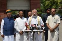 Ahead of the first day of Monsoon Session of Parliament, Prime Minister Narendra Modi urged all the political leaders to allow the session function smoothly. The Prime Minister said that the Centre is ready to discuss all the issues that all the parties will raise in Parliament. "I hope the Monsoon Session is a productive one and the time is properly utilised to discuss important matters. May the productivity of the forthcoming session and the rich levels of debate also become a source of inspiration for the various state assemblies. Any member, any party can raise any issue, we are all ready for proper discussions," Prime Minister Modi told media here. The monsoon session, which concludes on August 10, will have 18 sittings amid much-expected drama in both the houses - Rajya Sabha and Lok Sabha.