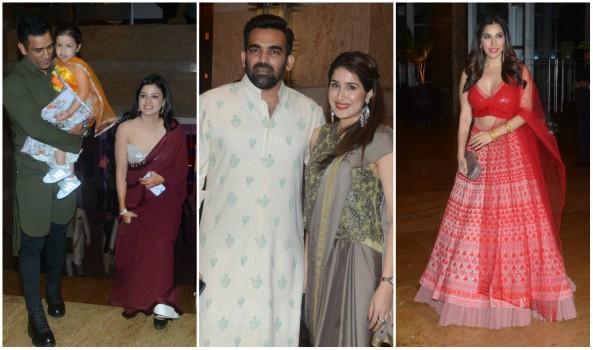 MS Dhoni, Zaheer Khan, Yuvraj Singh at Praful Patel's daughter Poorna’s sangeet ceremony