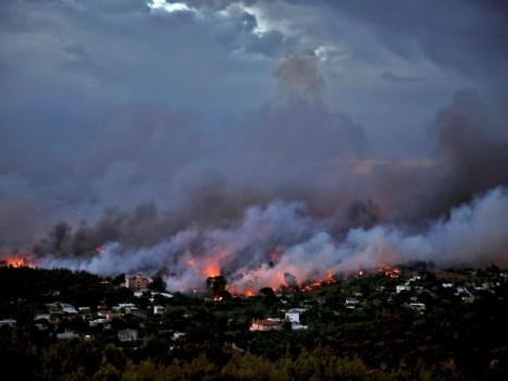 The wildfire destroys almost everything in Athens