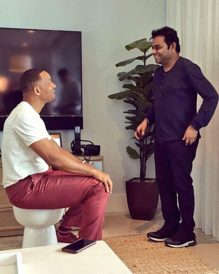 AR Rahman meets Will Smith for a session A.R Rahman,A.R Rahman with Will Smith,Will Smith,A.R Rahman and Will Smith,Bahamas,Oscar Winner A.R Rahman