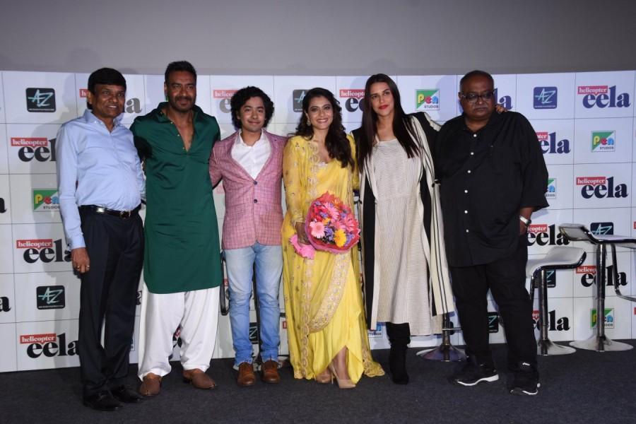 Ajay Devgn, Riddhi Sen, Kajol, Neha Dhupia and Pradeep Sarkar Helicopter Eela trailer launch,Helicopter Eela trailer,Kajol,Ajay Devgn,Neha Dhupia,Kajol birthday celebration,Kajol birthday celebration pics,Kajol birthday celebration images,Kajol birthday celebration stills,Helicopter Eela trailer launch pics,Helicopt